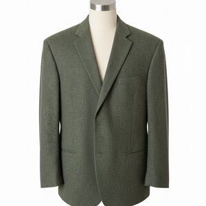 Linea Uomo Mens Olive Green Wool Blend Modern Fit Sport Coat Blazer 50R